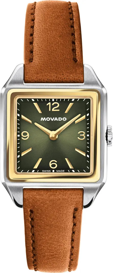 Movado Heritage 1917 Leather Strap Watch, 25mm x 34mm | Nordstrom | Nordstrom