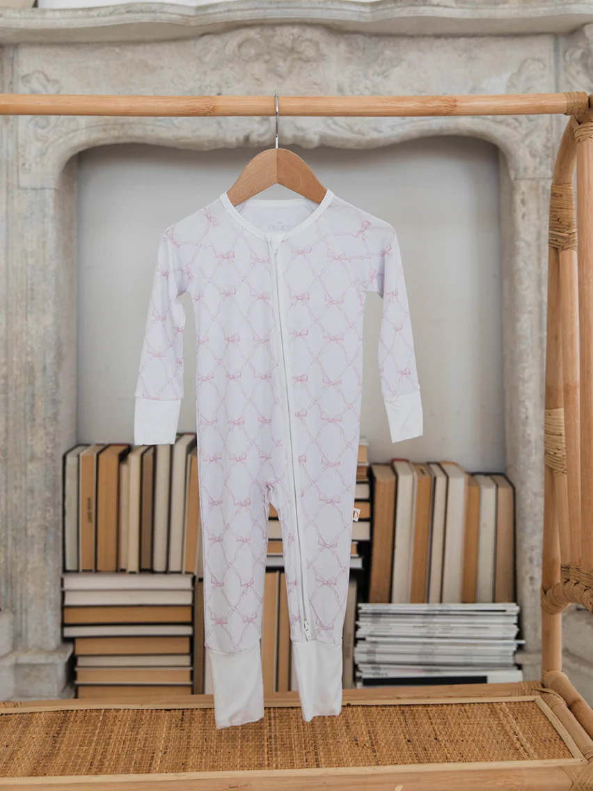 Adorable Baby Loungewear Romper – Pink Bows Design | Ollie's Day