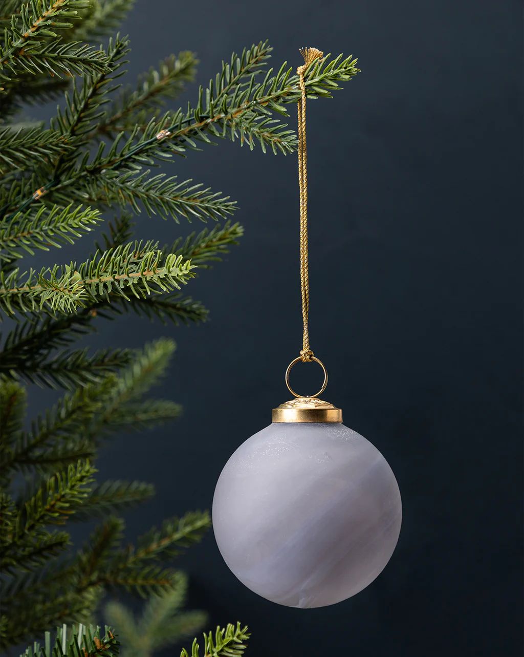 Marbled Gray Glass Ornament | McGee & Co.