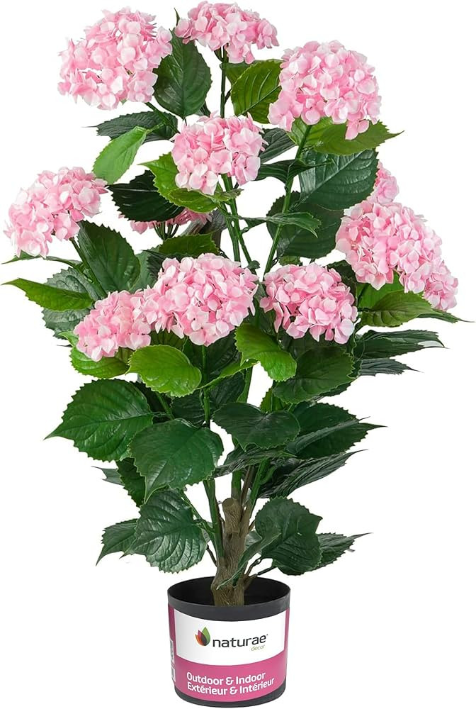 Naturae Decor Pink Hydrangea Artificial Plant 37” in Black Pot – Lifelike & Elegant Indoor & ... | Amazon (US)