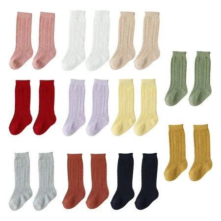 Dress Choice Baby Girls Knee High Socks Anti-skid Hollow Out Knitting Stockings Suitable for 0-7 Yea | Walmart (US)