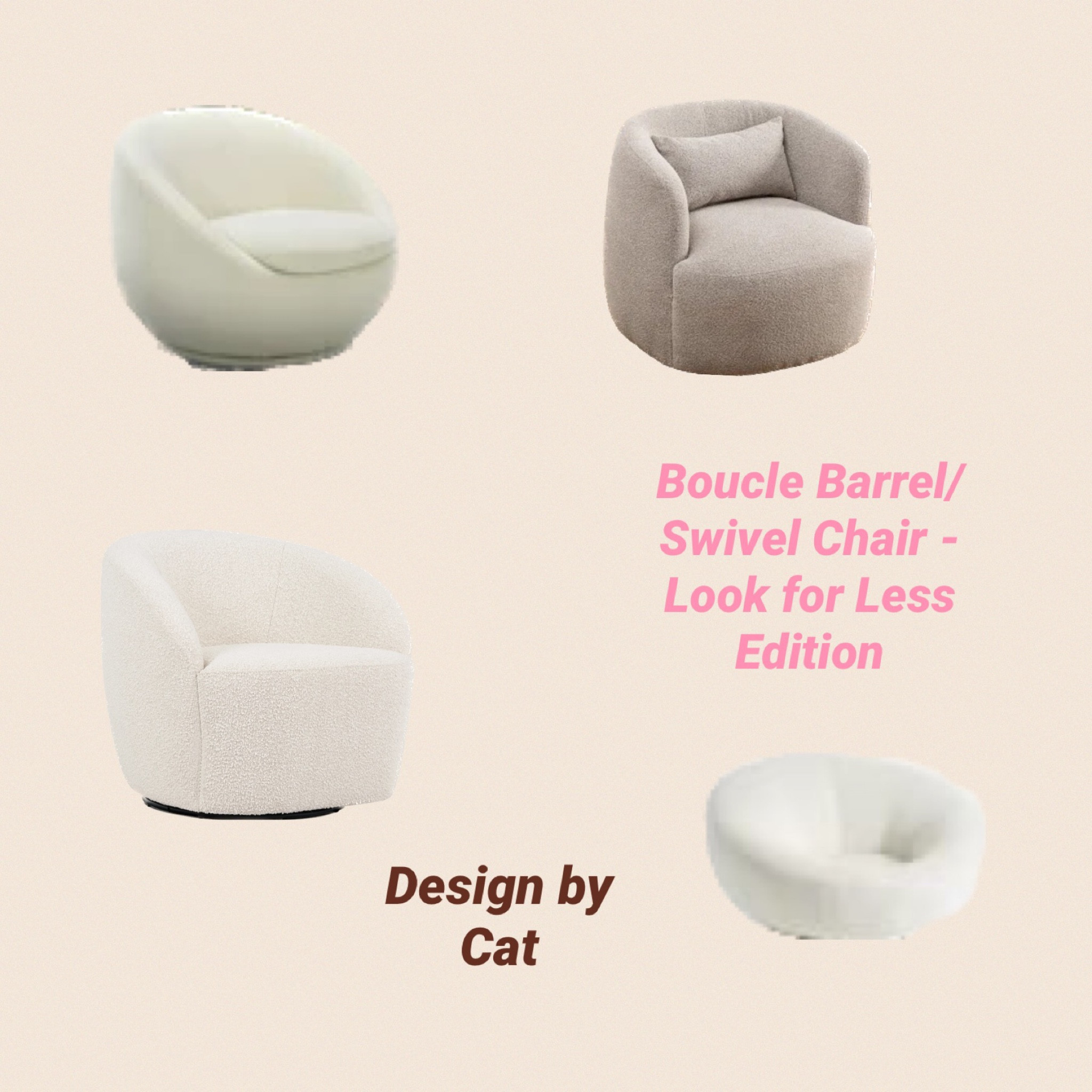 Boucle Swivel Chair, Boucle Barrel Chair - Look for Less

#LTKhome