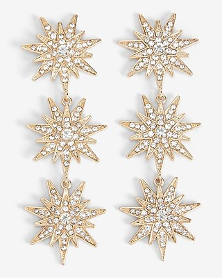 Rhinestone Celestial Star Drop Earrings | Express