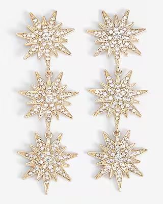 Rhinestone Celestial Star Drop Earrings | Express