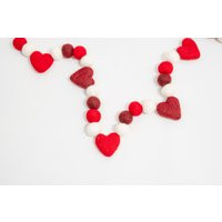 Heart Garland, Heart Decor, Valentines Day Felt Heart, Ball Red Hearts | Etsy (US)