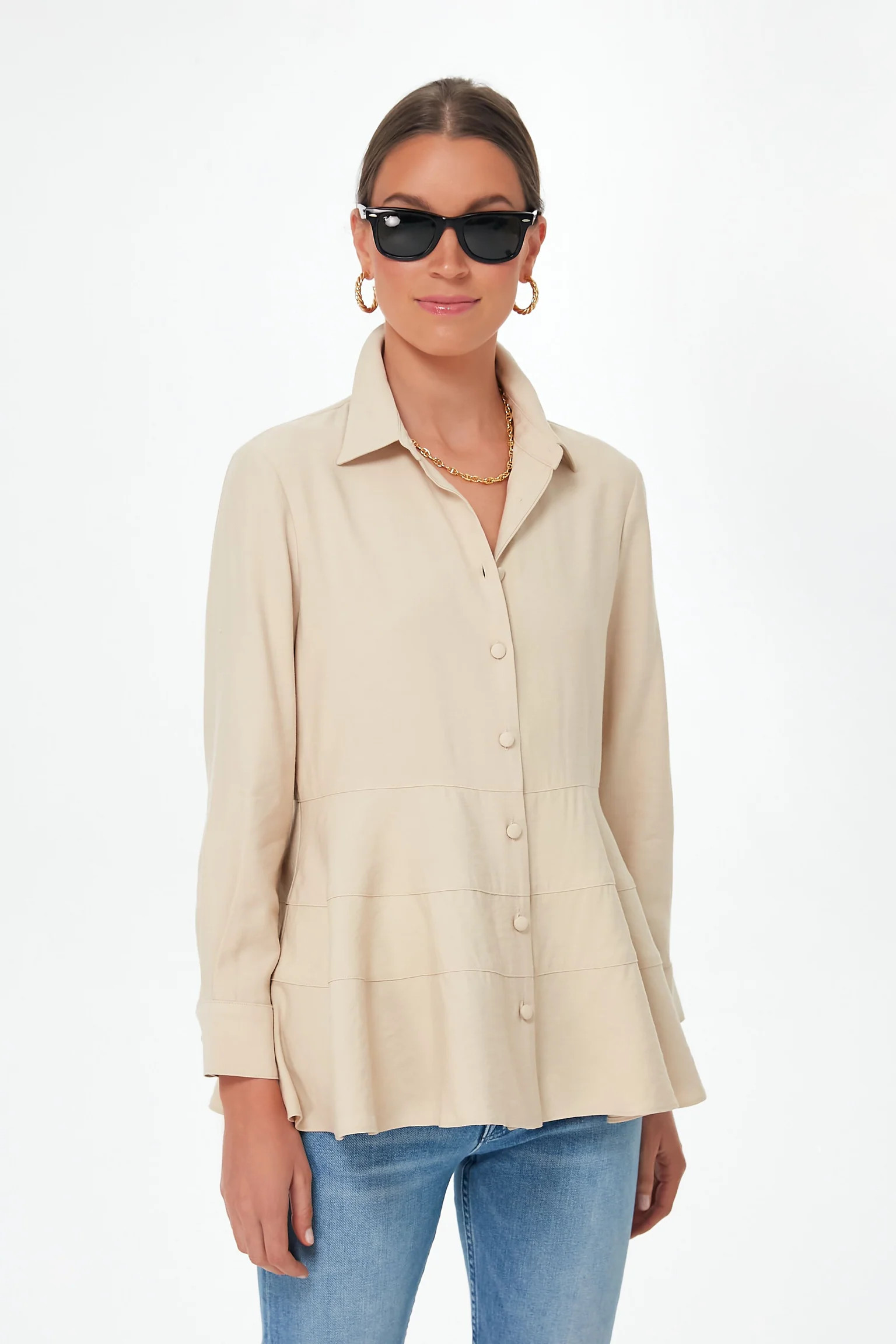 Hunter Green Ashlen Blouse | Tuckernuck (US)