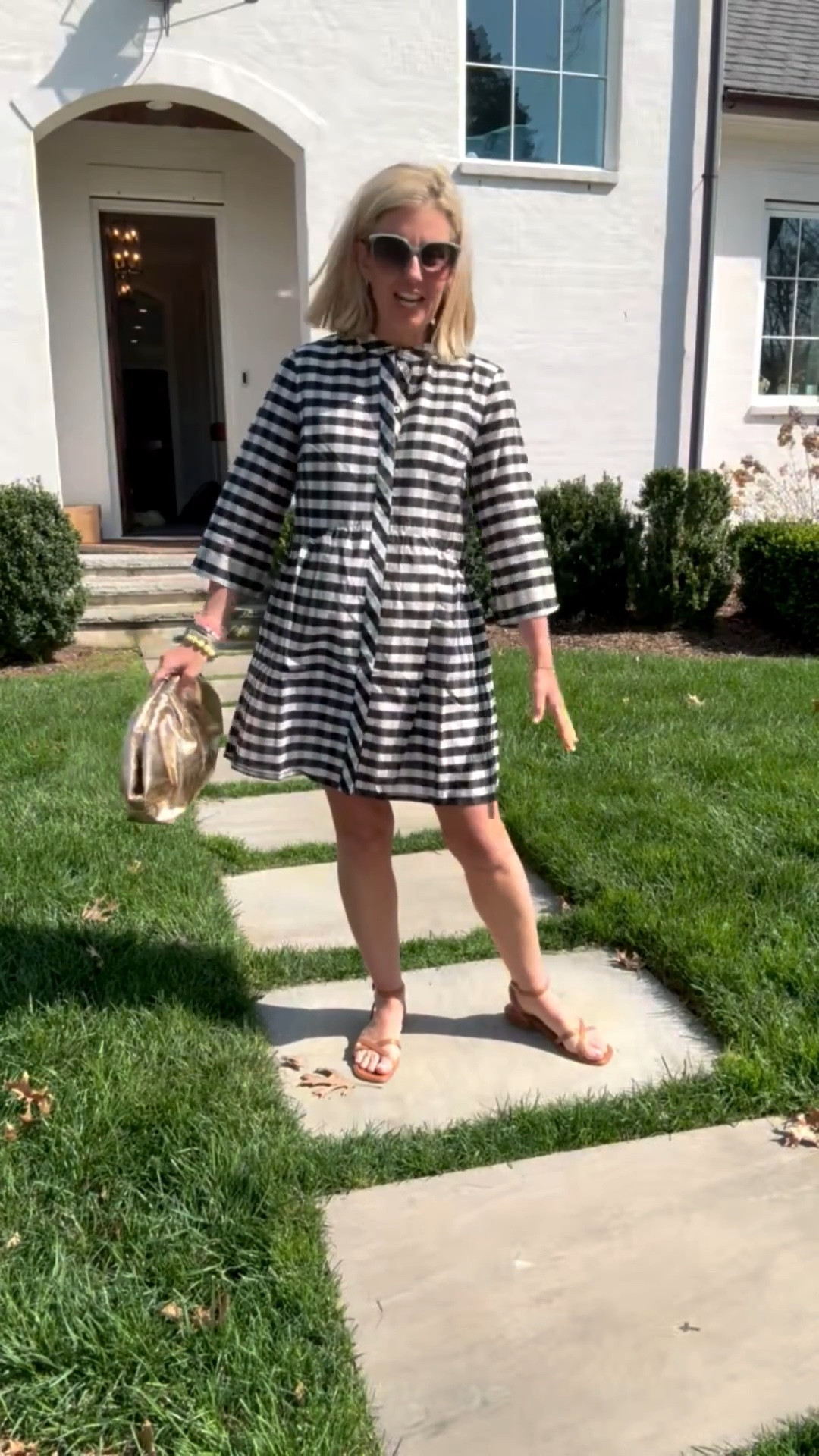 Is this black or navy? All I know is that it’s a YES! Dress this up with gold heels or wear casual as shown. I’m in xs and 8 sandal. 

#LTKOver40 #LTKspring #LTKPetite