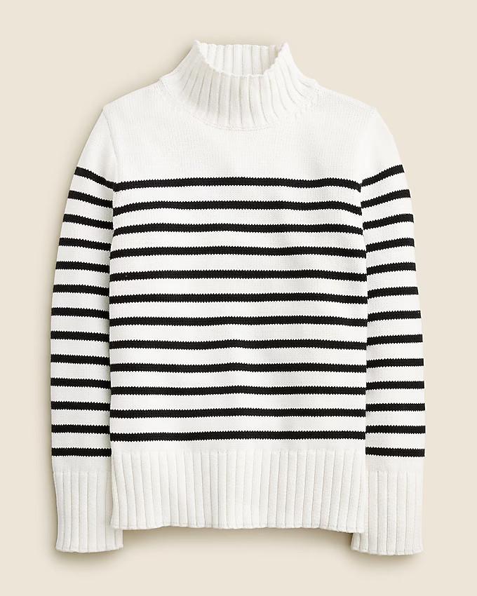 Cotton turtleneck sweater in stripe | J. Crew US