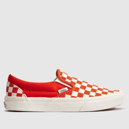 Vans Classic Slip-on Trainers in Red Multi, Size: 8 (EU 42) | Schuh