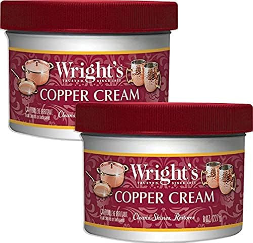 Wright's Copper and Brass Polish and Cleaner Cream- 8 Ounce - 2 Pack - Gently Clean and Remove Ta... | Amazon (US)