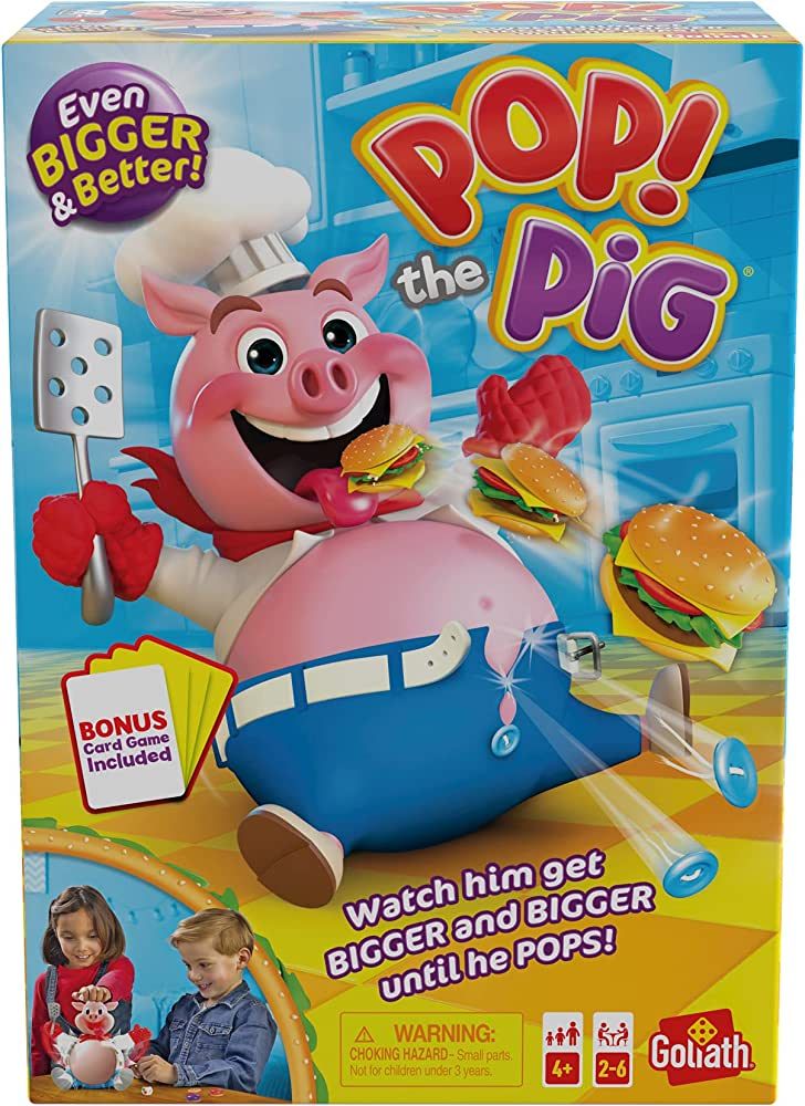 Pop The Pig (Bigger & Better) w/Greedy Granny Old Maid Card Game by Goliath, Multi Color | Amazon (US)