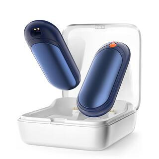 14000 mAh Portable Hand Warmers Rechargeable with AI Charging Case-2 Pack, Navy Blue | The Home Depot
