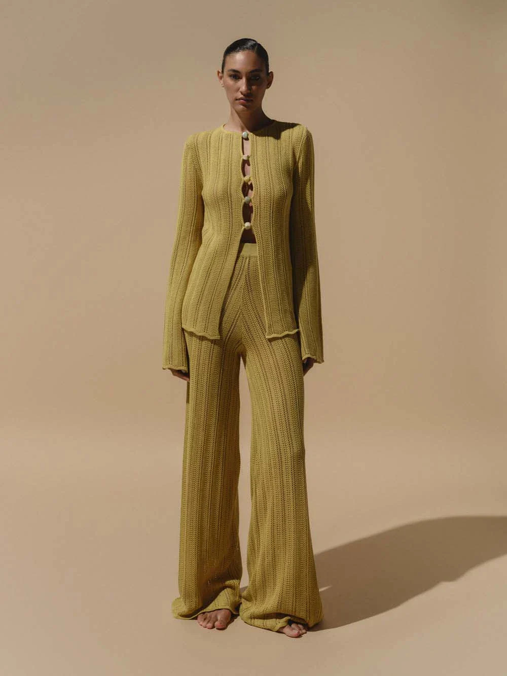 Corsica Pants White in Knit Fabric - Resort 26 | BAOBAB INT