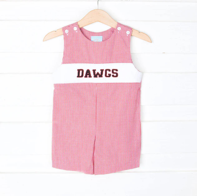 Smocked Dawgs Spirit Jon Jon Red Check | Classic Whimsy