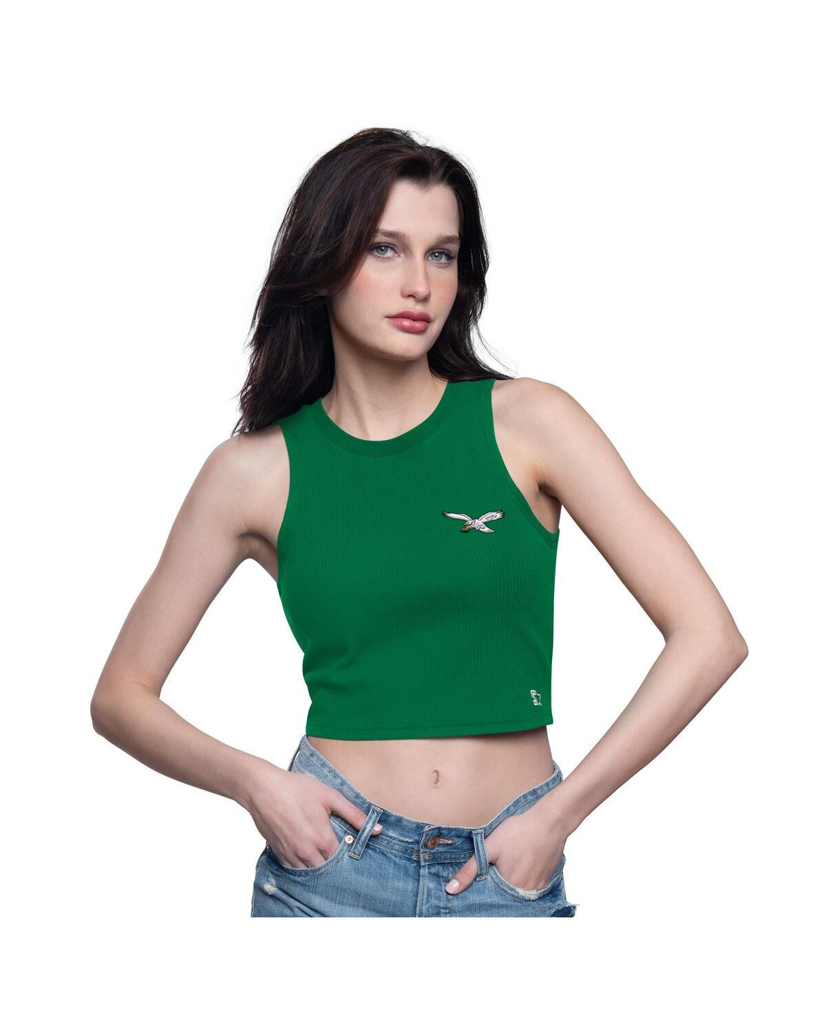 Starter Women's Kelly Green Philadelphia Eagles Show Up Cropped Tank Top - Kelly Green | Macy's