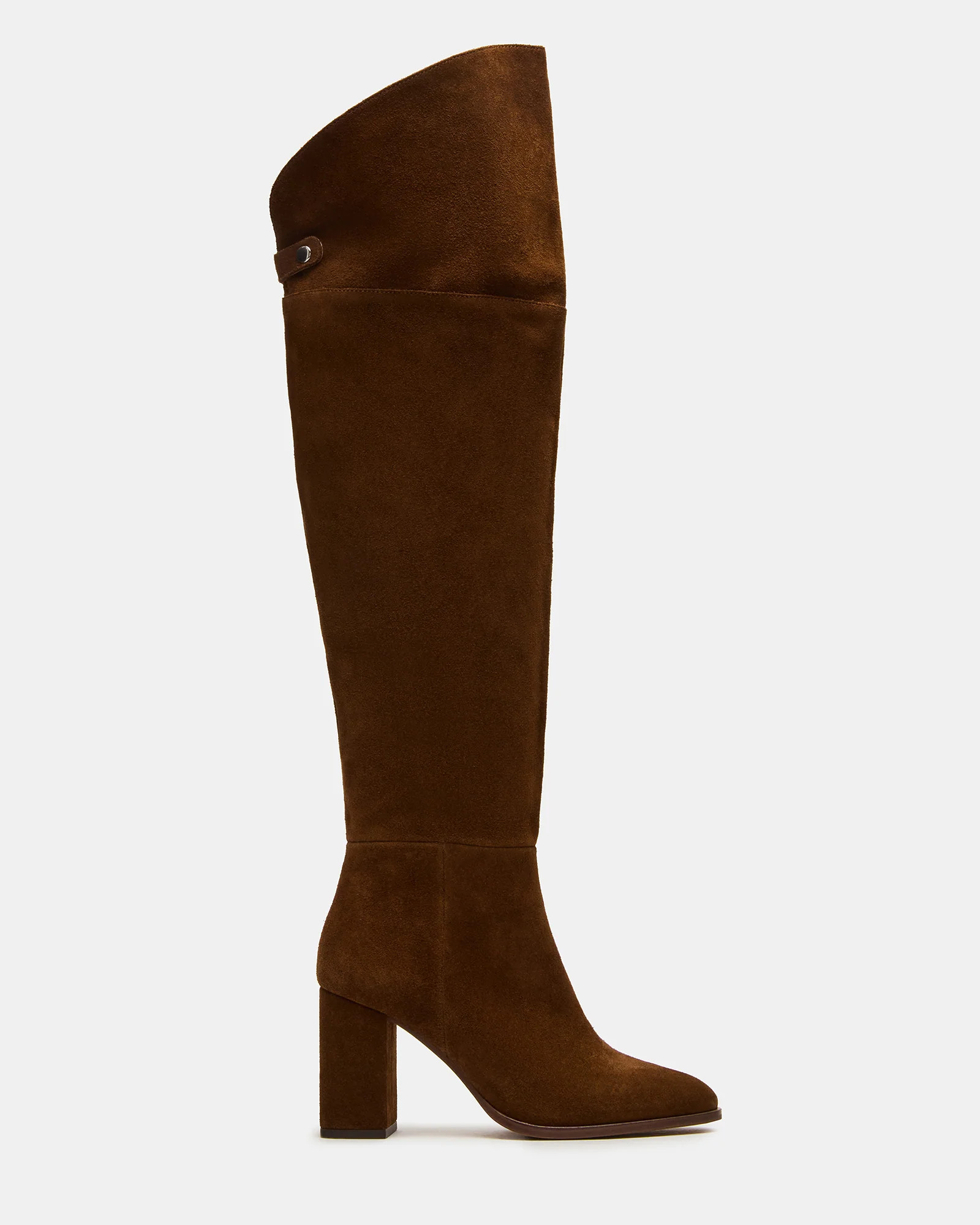 WINSLET Chestnut Suede Knee-High Block Heel Women's Boot | Steve Madden (US)