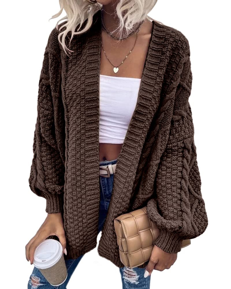 Dyexces Womens Oversized Cardigan Sweaters Open Front Cable Knit Lantern Long Sleeve Chunky Outwe... | Amazon (US)