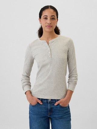 Ribbed Henley T-Shirt | Gap Factory