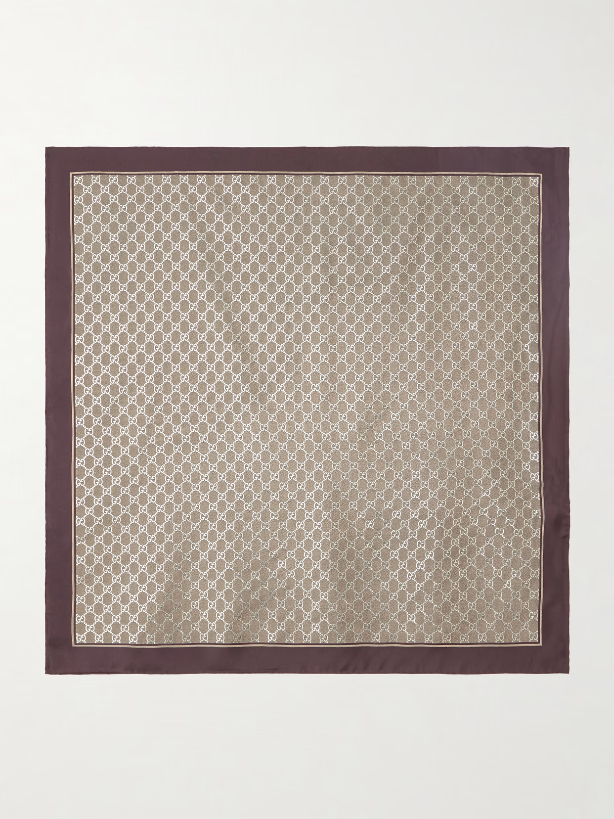 Gucci - Printed Metallic Silk-twill Scarf - Neutrals | NET-A-PORTER (US)