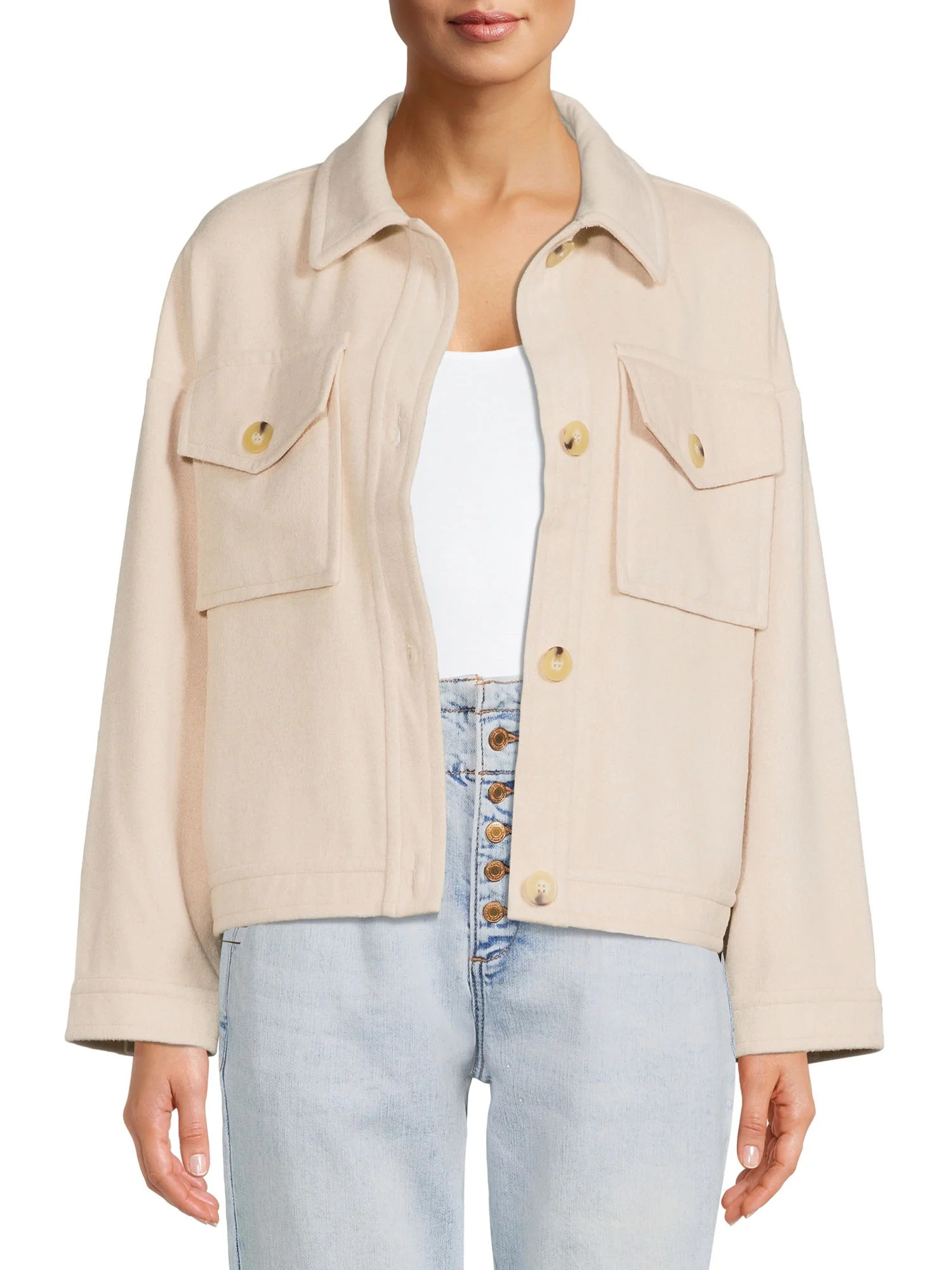 Time and Tru Women's Shirt Jacket | Walmart (US)