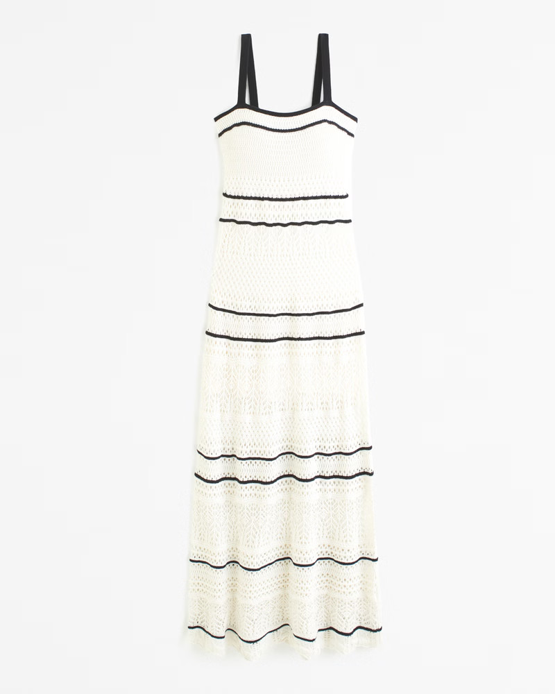 Abercrombie & Fitch Women's Crochet-Style Maxi Dress in Cream - Size L | Abercrombie & Fitch (US)