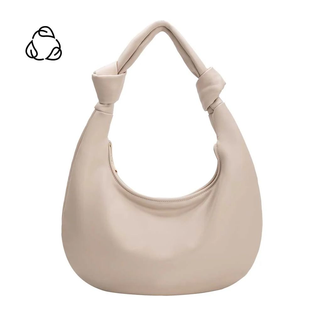 Cream Stella Extra Large Recycled Vegan Leather Shoulder Bag | Melie Bianco