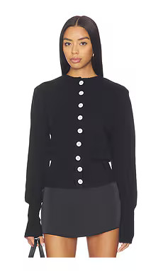 ALL THE WAYS Brittany Button Up Sweater in Black from Revolve.com | Revolve Clothing (Global)