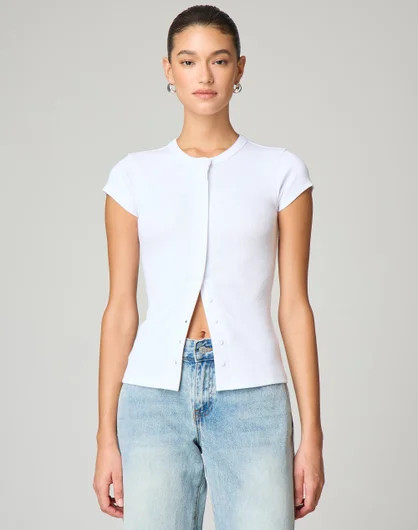 Short Sleeve Rib Top | Glassons (Australia)