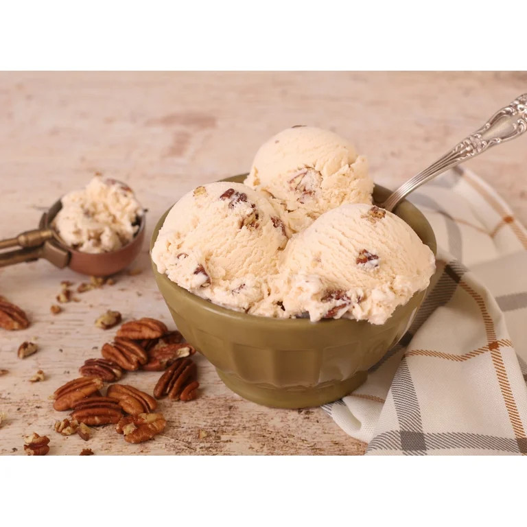 Blue Bell Brown Rim Buttered Pecan Ice Cream Half Gallon, 64 fl oz | Walmart (US)