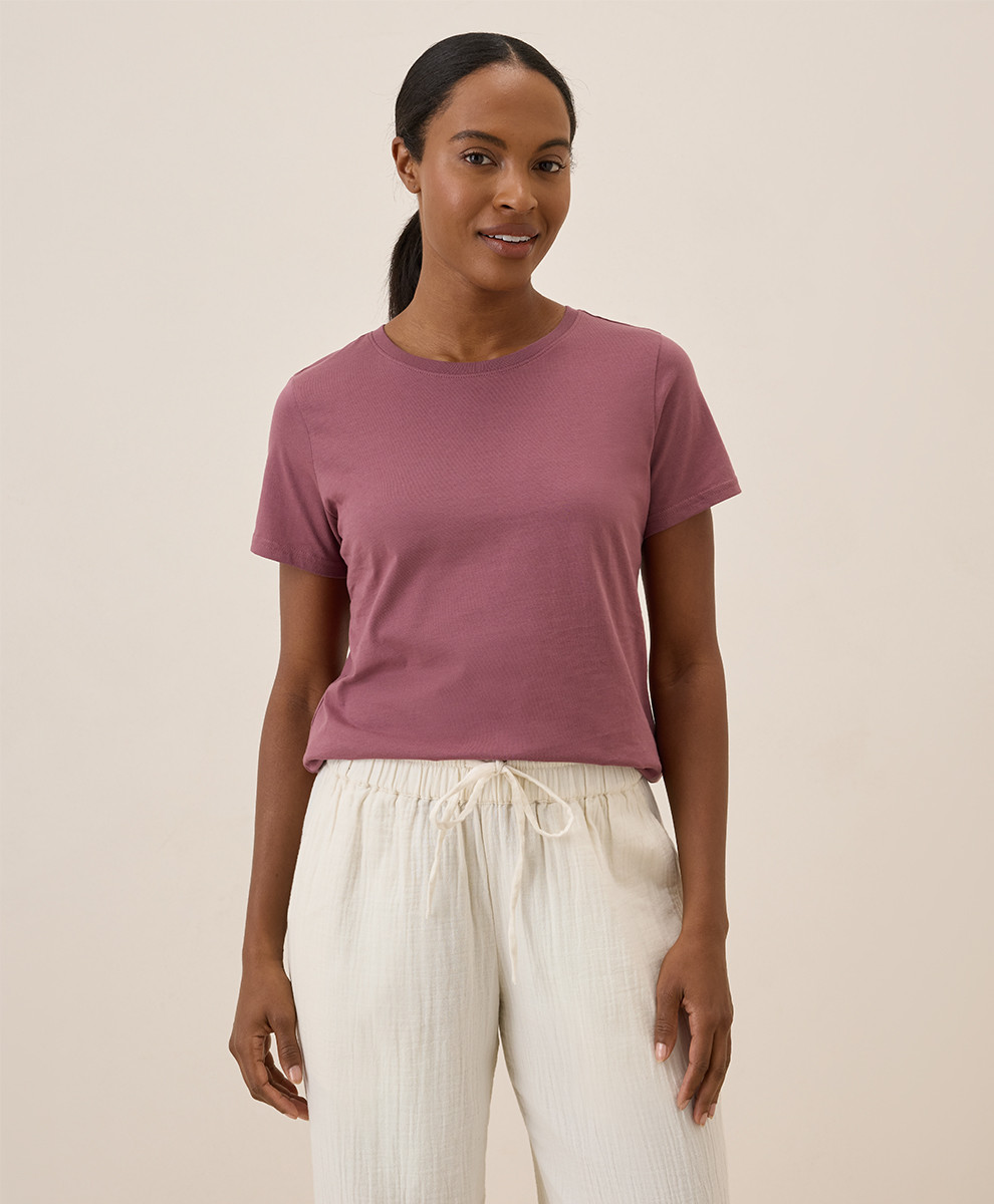 Women's Mauve Softspun Crew Neck Tee 2XL | Pact Apparel