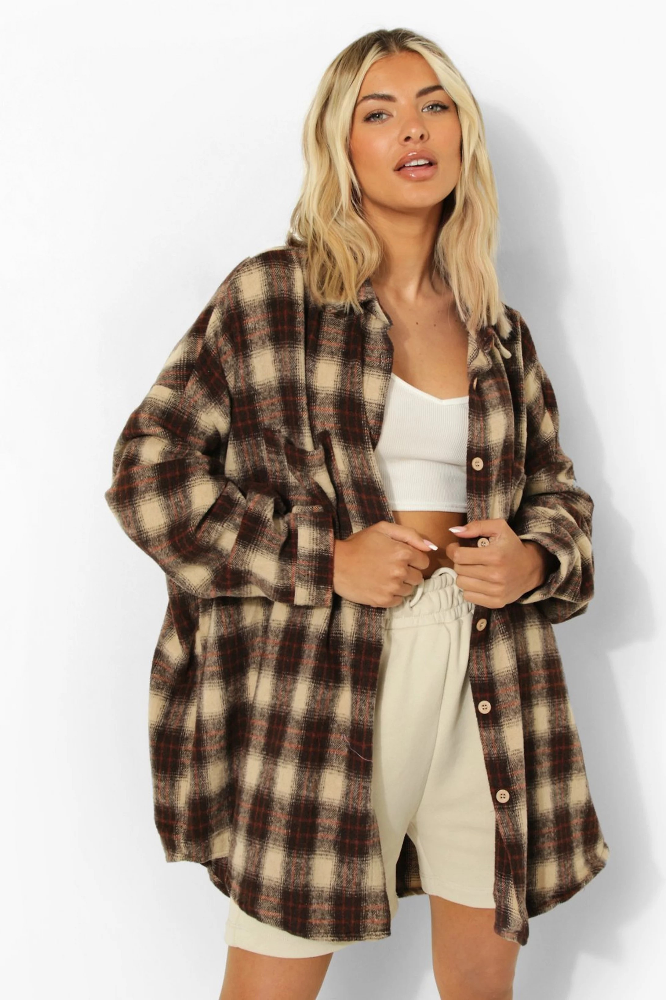 Oversized Flannel Shirt | Boohoo.com (US & CA)
