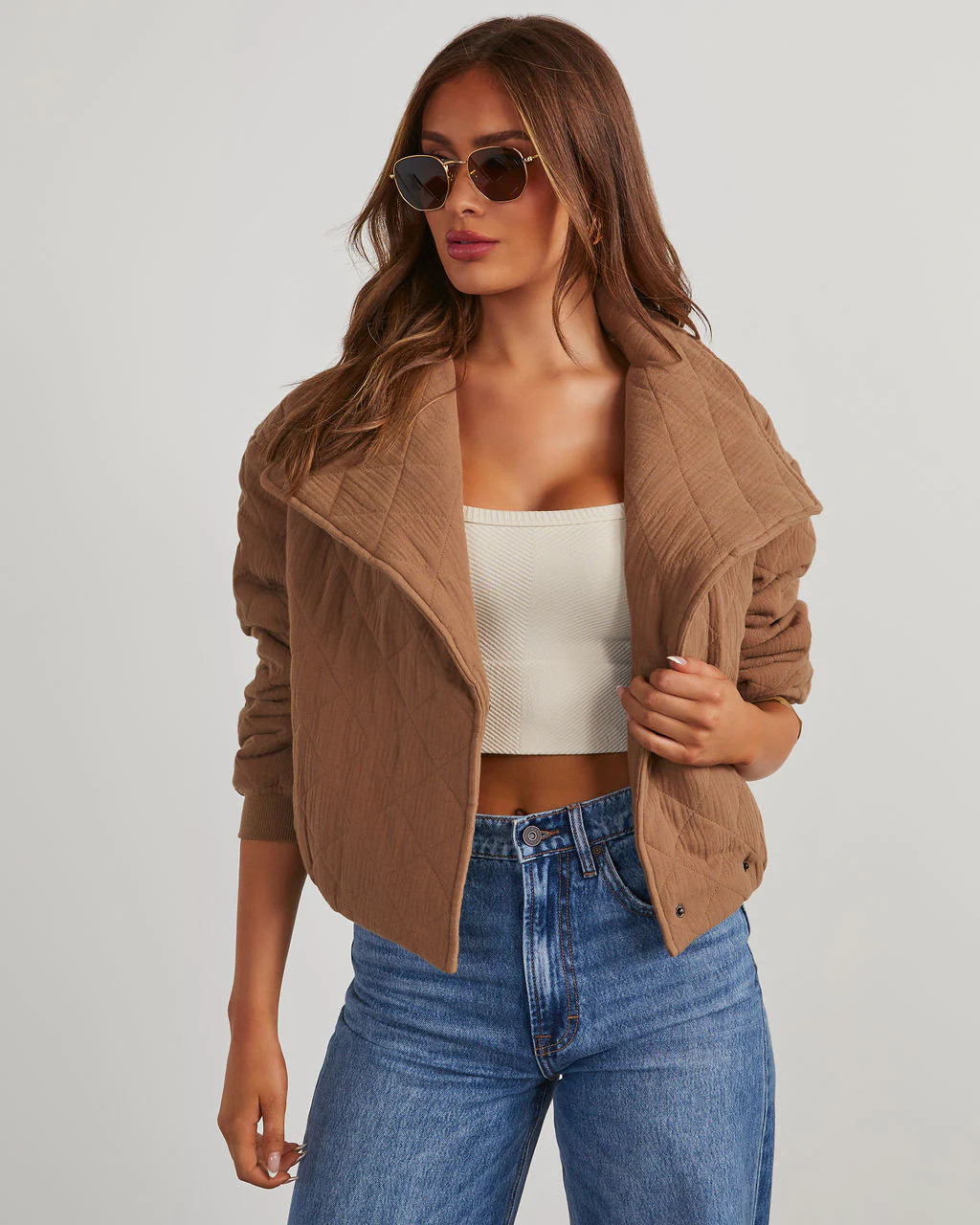 Mcgowan Quilted Large Collar Jacket | VICI