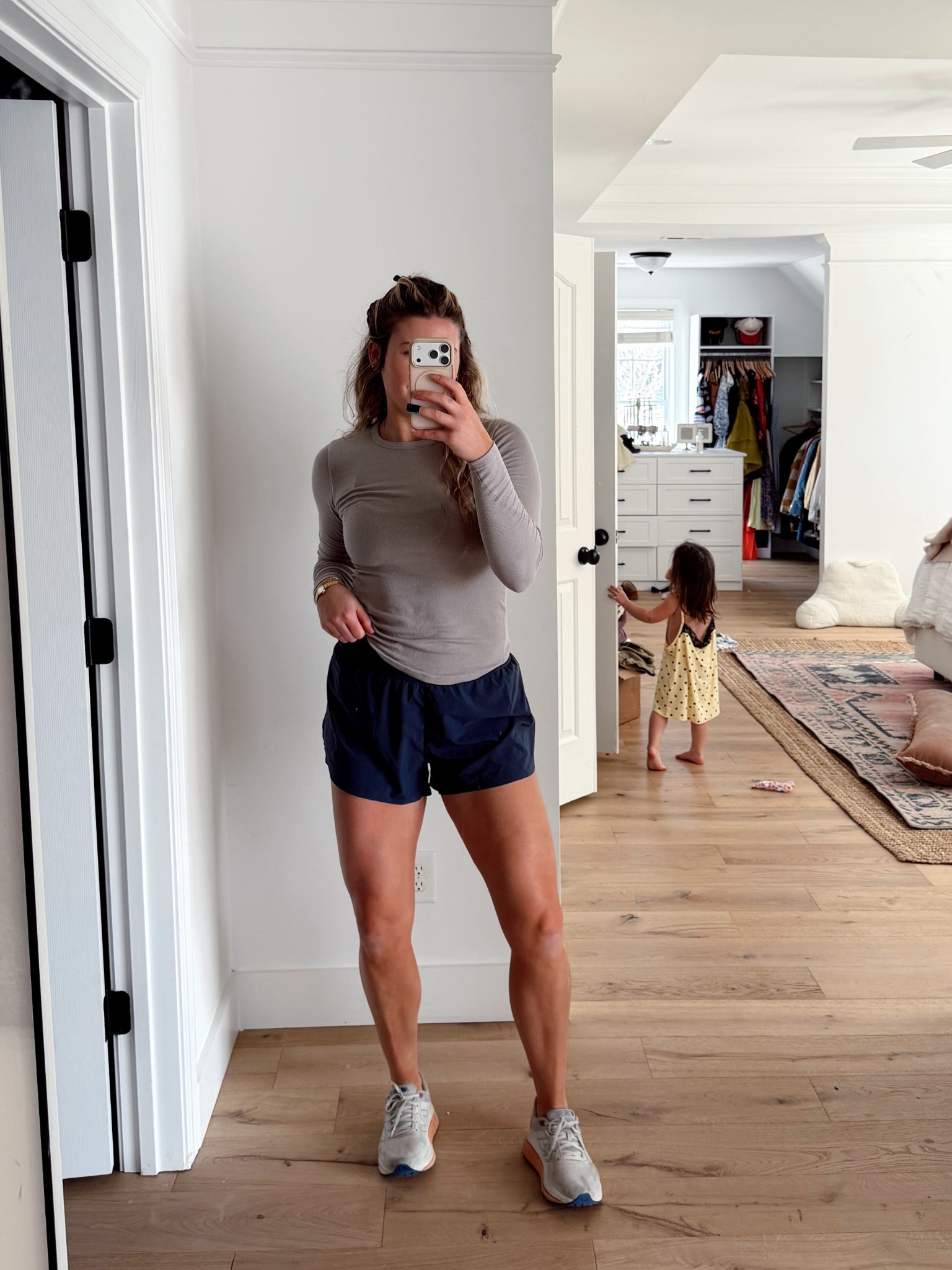 Workout fit of the day. My favorite shorts & this long sleeve is thin enough but also can be layered - TTS for both 

#LTKootd #LTKActive