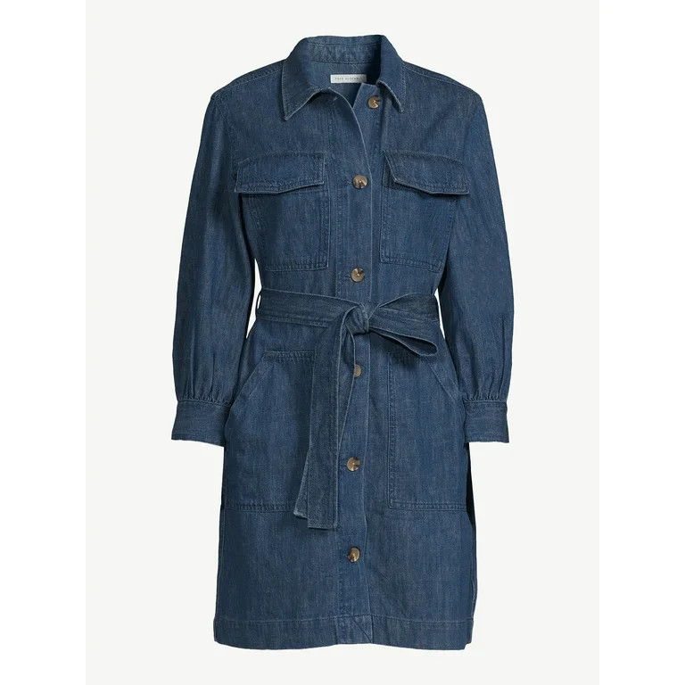 Free Assembly Women's Belted Utility Mini Dress with Long Sleeves, Sizes XS-XXL | Walmart (US)