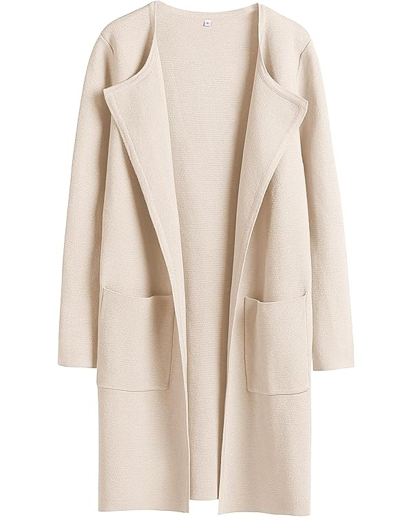 ANRABESS Womens Cardigan Sweater Open Front Knit Long Coatigan Dressy Casual Jacket Coat 2025 Fal... | Amazon (US)