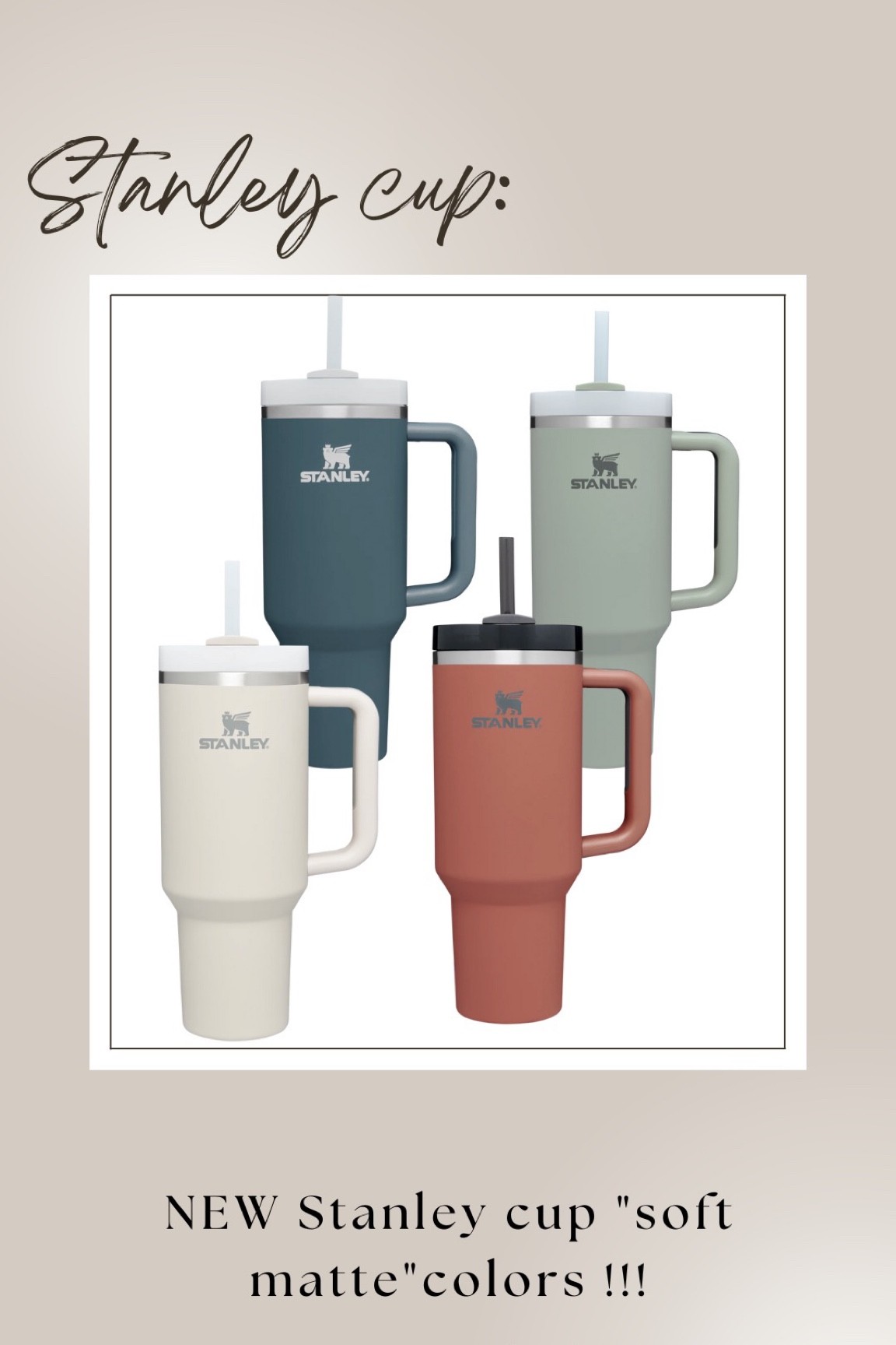Stanley JUST released new “soft matte” colors today!!! 4 new colors to pick from: stormy sea, bay leaf, dune, and red rust. I seriously don’t know which color I would pick!

#LTKhome #LTKunder100 #LTKtravel
