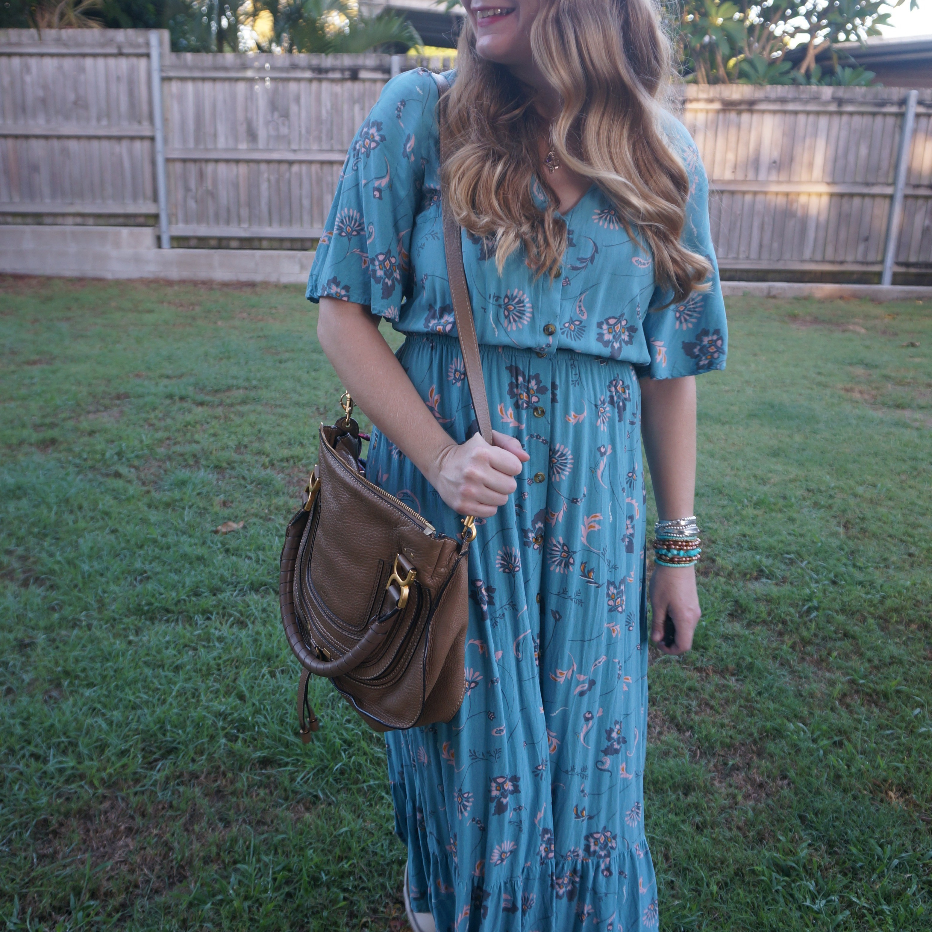 Thrifted Anko Kmart turquoise floral maxi dress with medium Chloe Marcie shoulder bag 💙 

#LTKbag #LTKdresses #LTKaustralia