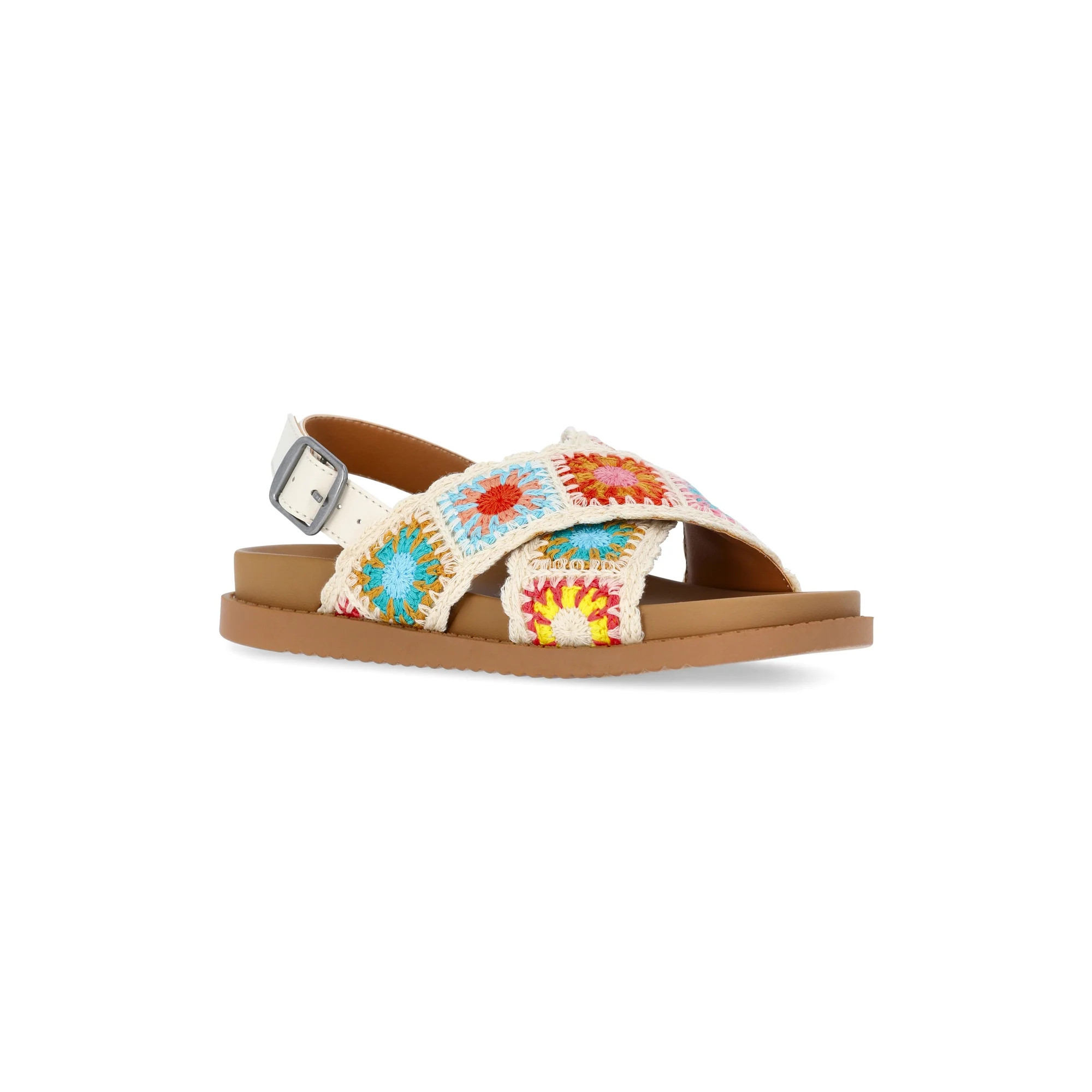 Wonder Nation Little and Big Girls Crossover Sandals | Walmart (US)