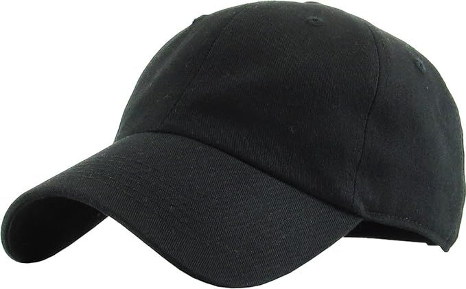 Amazon.com: KB-LOW BLK Classic Cotton Dad Hat Adjustable Plain Cap. Polo Style Low Profile (Unstr... | Amazon (US)