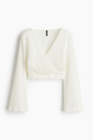 H & M - Shirt im Wickelschnitt - Weiß - Damen | H&M (DE, AT, CH, NL, FI)