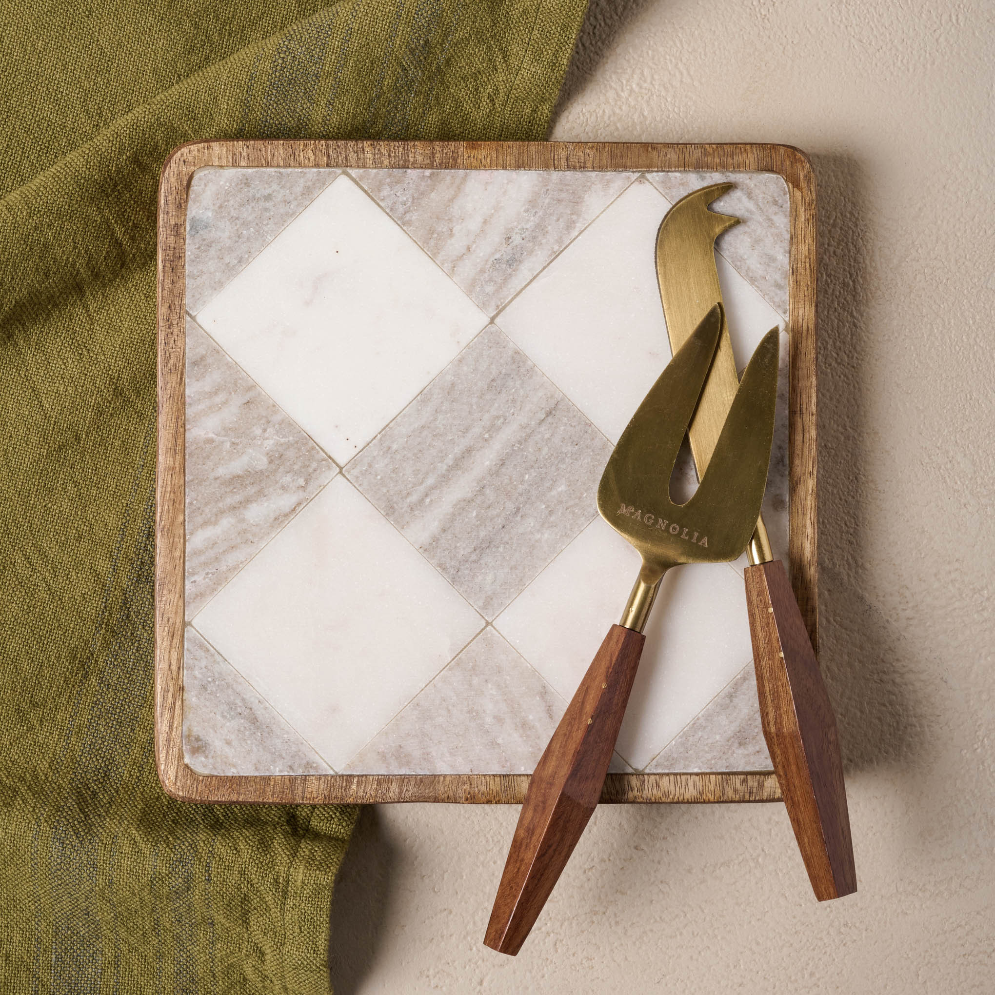 Everett Checkered Marble Trivet | Magnolia