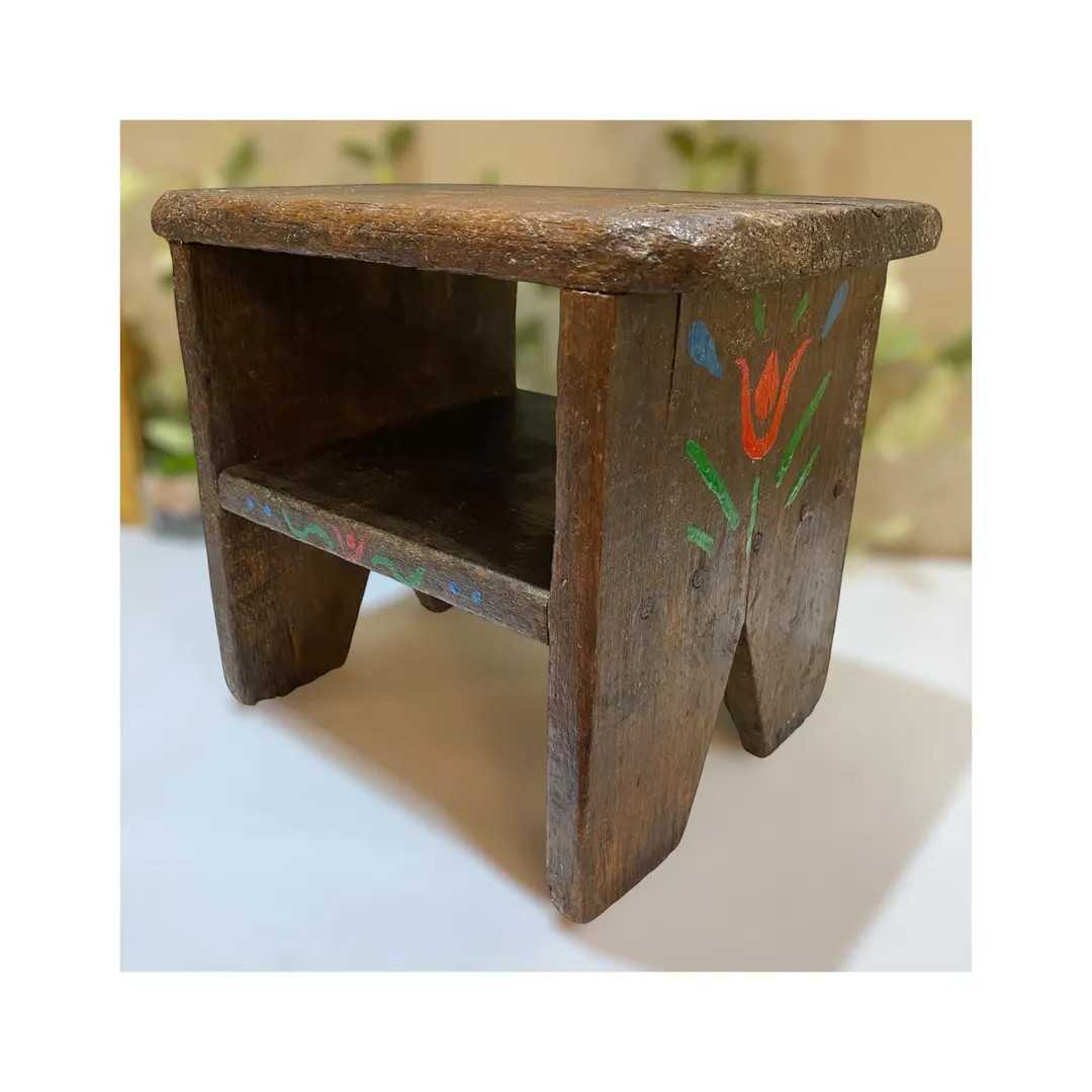 Antique Primitive Wooden Milking Hearth Foot Stool Folk Art Country Wood | Etsy (US)