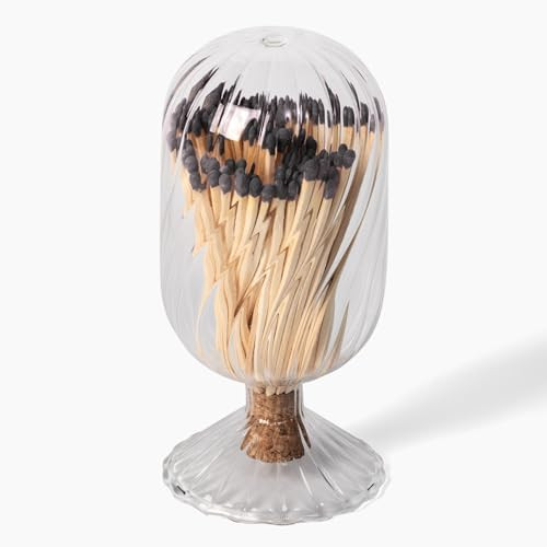 Premium Helix Glass Cloche - Matches in a Jar with Striker. Long Matches for Candles, Fireplace, ... | Amazon (US)