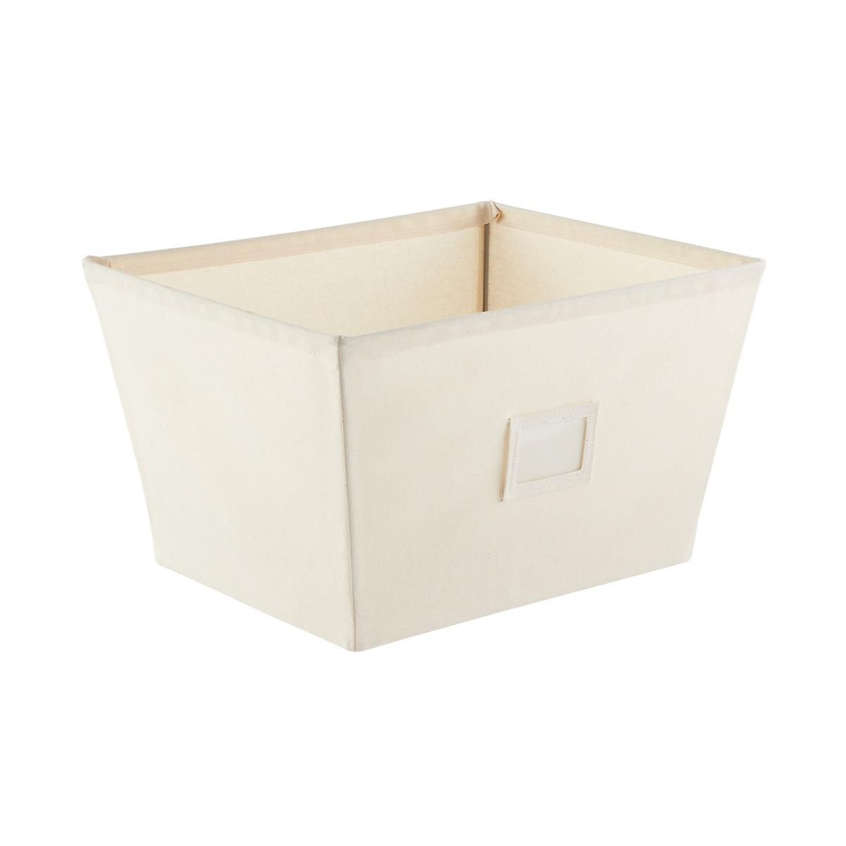 Small Canvas Open Bin Natural | The Container Store