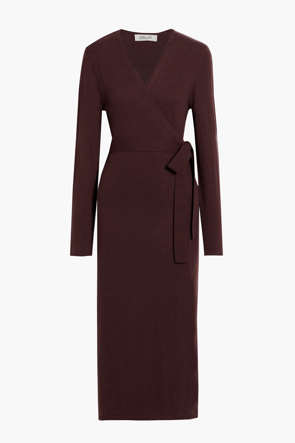 Astrid wool and cashmere-blend midi wrap dress | The Outnet (US and CA)
