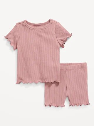 Rib-Knit T-Shirt and Biker Shorts Set for Baby | Old Navy (CA)