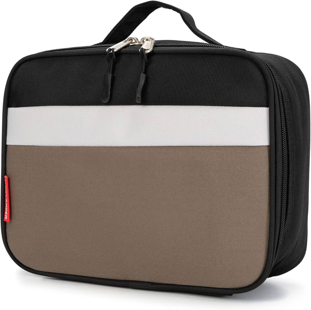 HawLander Insulated Kids Lunch Box Bag for Boys and Girls, Standard Size for School (Black Grey) | Amazon (US)