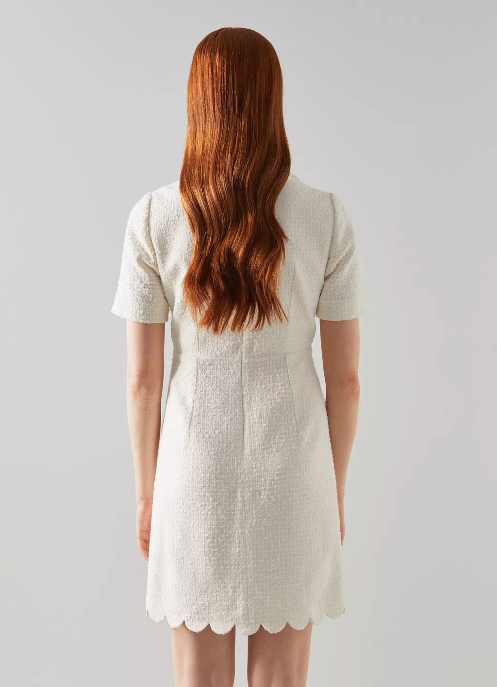 Venetia Cream Tweed Scallop Edge Dress | Clothing | Collections | L.K.Bennett, London | L.K. Bennett (UK)