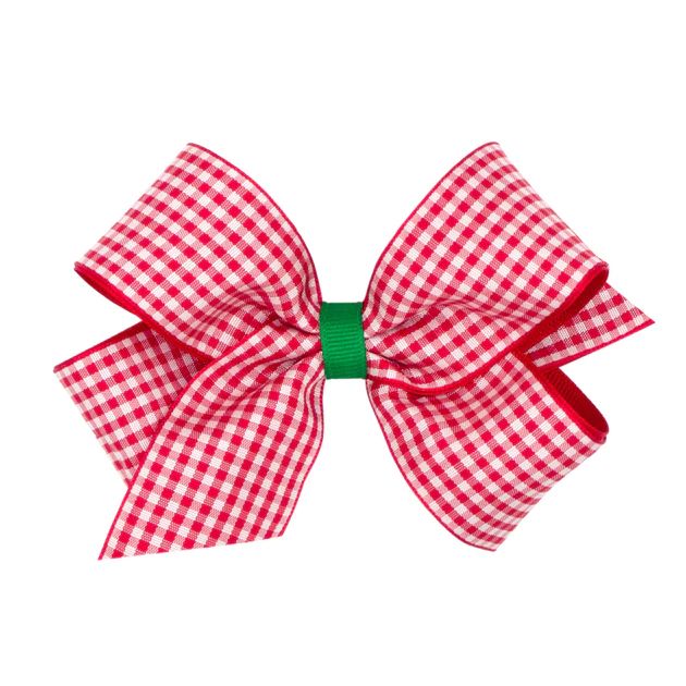 Christmas Red Gingham Grosgrain Bow | Classic Whimsy