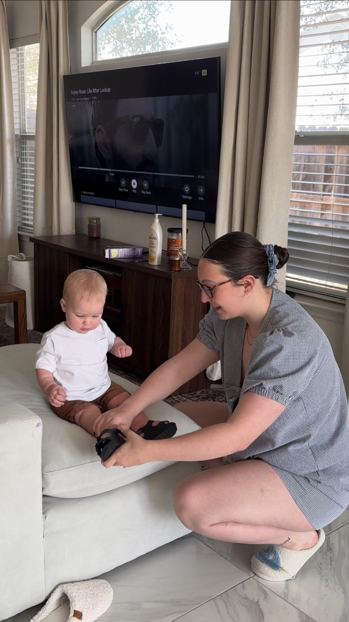 James sandals and my outfit 